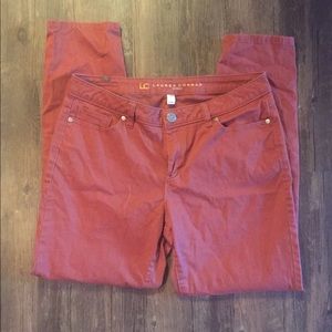 LC Lauren Conrad skinny burnt orange pants
